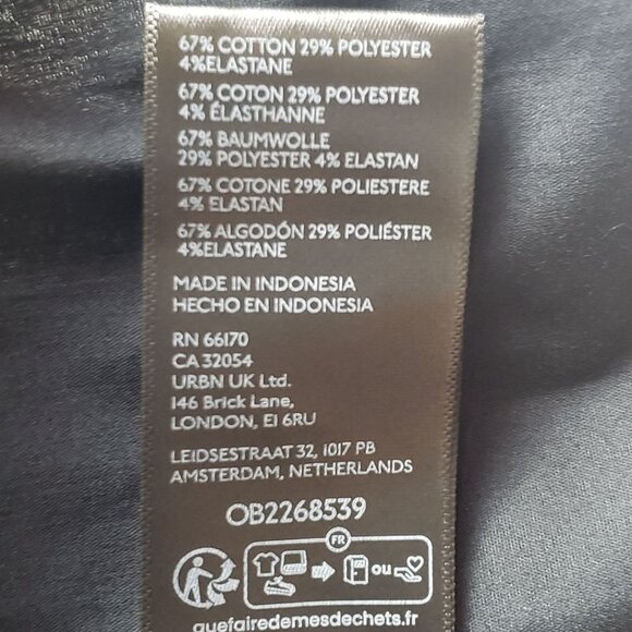 UO Party Girl Cotton-Blend Button Down Sleeveless Shirt Women's Small Jet Black - Picture 14 of 16